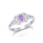 As precious as you are ~ Sterling Silver Celtic Knotwork Birthstone Ring with Gemstone