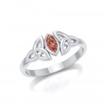 As precious as you are ~ Sterling Silver Celtic Knotwork Birthstone Ring with Gemstone