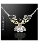 An impressive reminder of Dalibs art ~ fine Sterling Silver Necklace in 18k Gold overlay accented with Brown Diamonds and Black Spinel