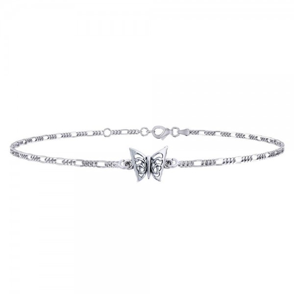 Butterfly Sterling Silver Anklet