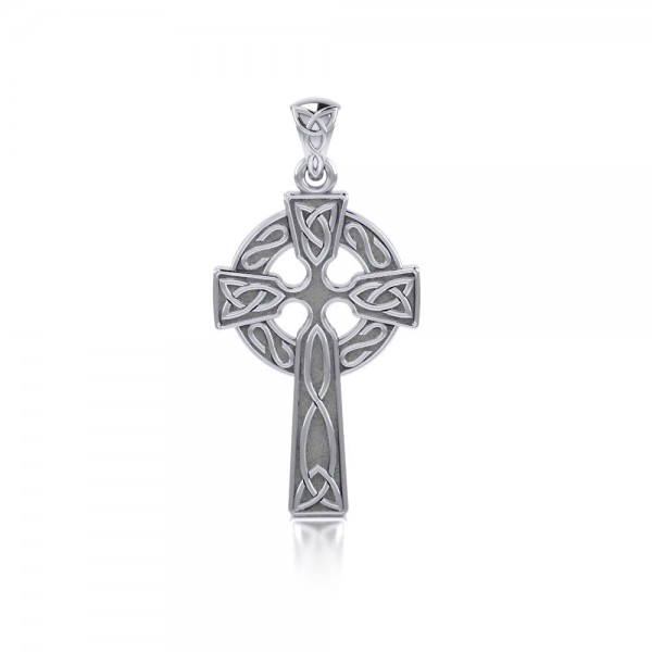 Celtic Knotwork Cross Sterling Silver Pendant