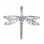 Bring forth the enchanting light ~ Sterling Silver Jewelry Dragonfly Pendant by Cari Buziak
