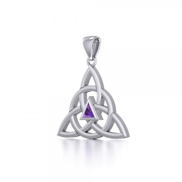 Celtic Triquetra Recovery Pendant with Gemstone