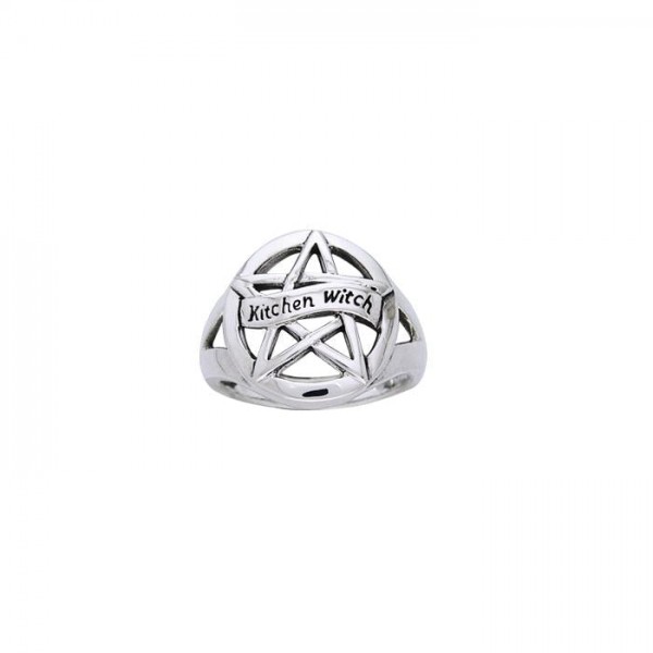 Kitchen Witch Pentacle Silver Ring
