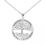 Silver Wiccan Tree of Life avec pendentif runique et chaîne par Mickie Mueller