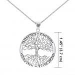 Silver Wiccan Tree of Life avec pendentif runique et chaîne par Mickie Mueller