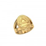 System Energy Symbol Gold Plate on Silver Ring VRI
