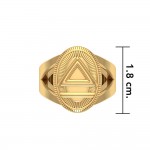 System Energy Symbol Gold Plate on Silver Ring VRI
