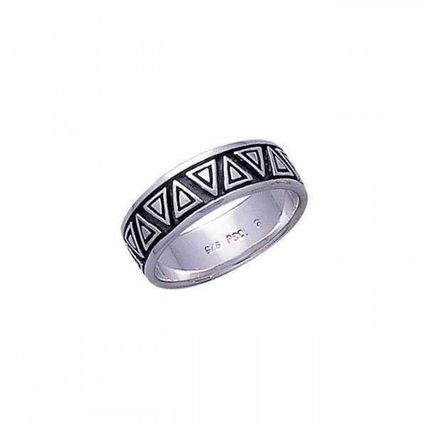 A sophisticated statement ~ Sterling Silver Triangle Symbol Ring