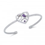 Fantastic Heart Silver Cuff Bracelet