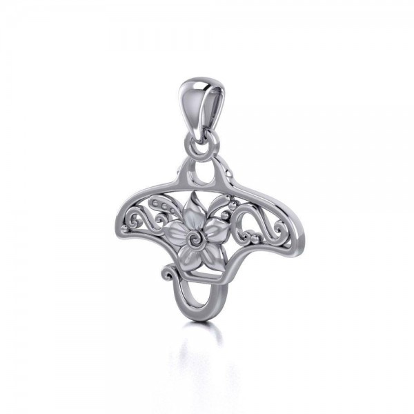 A worthwhile quest ~ Sterling Silver Manta Ray Filigree Pendant Jewelry