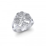 A wish coming on your way ~ Shamrock Celtic Knotwork  Sterling Silver Ring