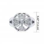 A wish coming on your way ~ Shamrock Celtic Knotwork  Sterling Silver Ring