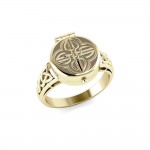 Celtic Knotwork 14 Karat Solid Gold Poison Ring