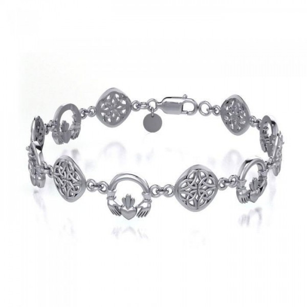 A heartwarming hope ~ Celtic Knotwork Claddagh Sterling Silver Bracelet Jewelry