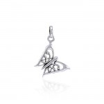 Small Celtic Butterfly Silver Pendant