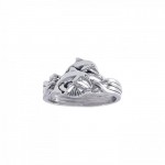 Silver Dolphin Puzzle Ring