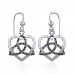 Marcasite Trinity in Heart Silver Earrings