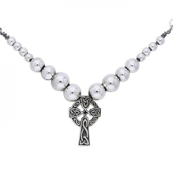 Un mélange inspirant de culture celtique et chrétienne ~ Celtic Knotwork Cross Sterling Silver Necklace Jewelry