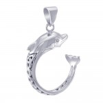 Celtic Accent Dolphin Sterling Silver Wrap Pendentif