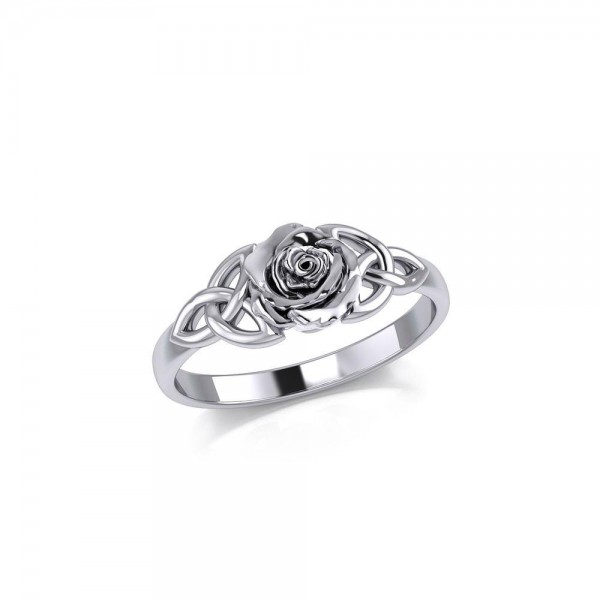 Celtic Trinity Rose Silver Ring