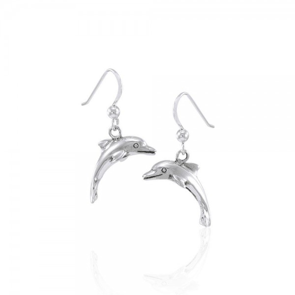Jumping Dolphins Sterling Silver Earrings