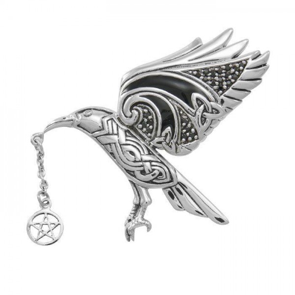 Crow Macha Goddess Sterling Silver Pendant