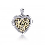 Celtic Heart Aroma Silver and God Locket Pendant