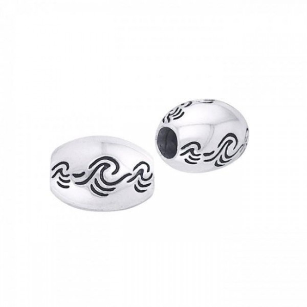 Round Wave Silver Bead