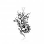 Welcome the world of the Fantasy Dragon ~ Sterling Silver Jewelry Pendant