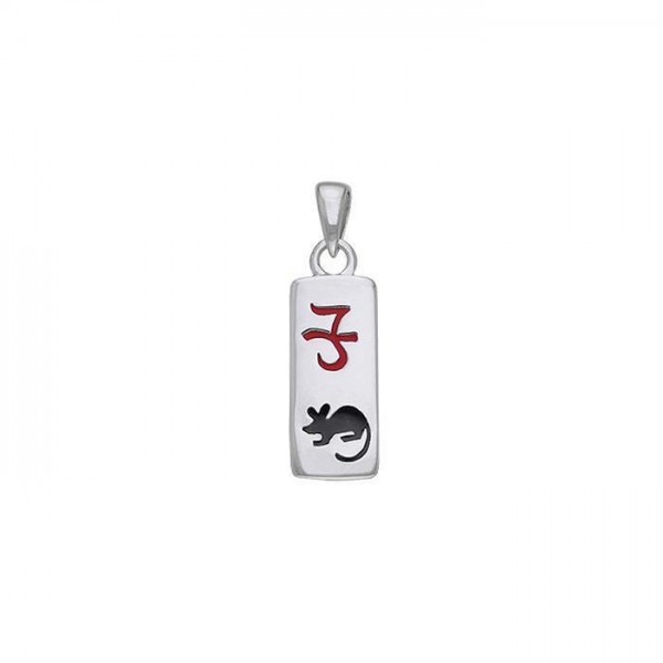 Chinese Astrology Rat Silver Pendant