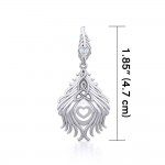 Celtic Peacock Tail Silver Pendant with Gemstone