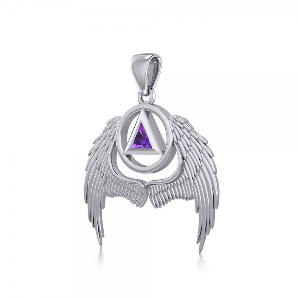 Angel Wings Recovery Pendant with Gemstone