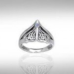 Celtic Knotwork Sterling Silver Whalebs Tail Ring