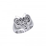 Joyous Heart Celtic Sterling Silver Ring