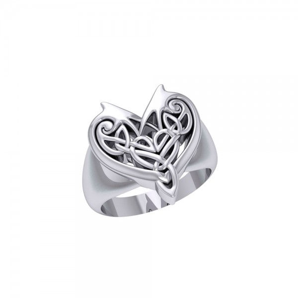 Joyous Heart Celtic Sterling Silver Ring