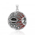 Sun in The Galaxy Silver pendant with Enamel