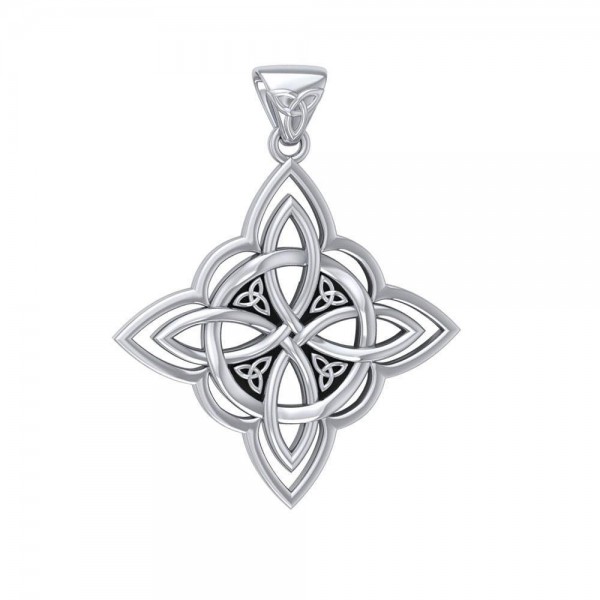 Four Point Knot Silver Pendant