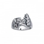 Precious Furry Paws ~ Sterling Silver Celtic Cat Ring
