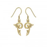 Celtic Triskele Solid Gold Earrings