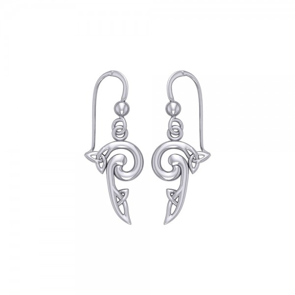 The great eternal loom of the universe ~ Sterling Silver Celtic Triquetra Hook Earrings