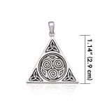 Celtic Triskele Silver Pyramid Pendant