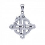 Cari Buziak Celtic Knotwork Dragon Sterling Silver Pendant Jewelry