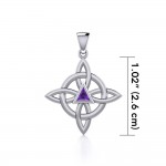 Celtic Four Point Knot Recovery Pendant with Gemstone