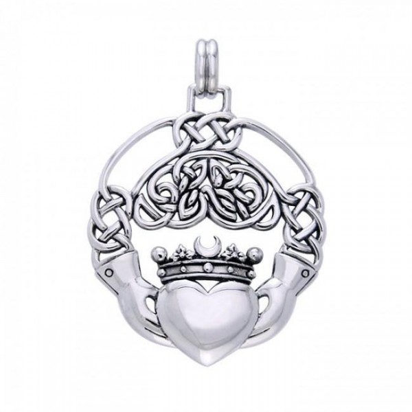 Cari Buziak Celtic Knotwork Irish Claddagh Sterling Silver Pendant Jewelry
