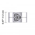 Celtic Heart Love Silver Commitment Band Ring