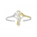 Venus and Mars Silver and Gold Accent Cuff Bangle