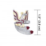 Mythical Phoenix arise! ~ Sterling Silver Jewelry Ring with 14k Gold and Gemstone Accents