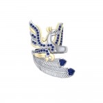 Mythical Phoenix arise! ~ Sterling Silver Jewelry Ring with 14k Gold and Gemstone Accents