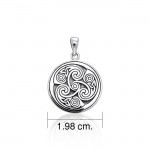 Celtic Triskele Round Silver Pendant